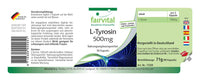 Fairvital | L-tyrosine 500mg - HIGH Dosage - 90 Capsules - Amino Acid