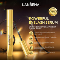 LANBENA Eyelash Growth Serum - Eye Lash Enhancing Serum Natural Nourishment for Fuller, Longer Lashes & Defined Brows | 3mL/0.10 fl oz - Cold-Pressed Formula, Vegan & Cruelty-Free