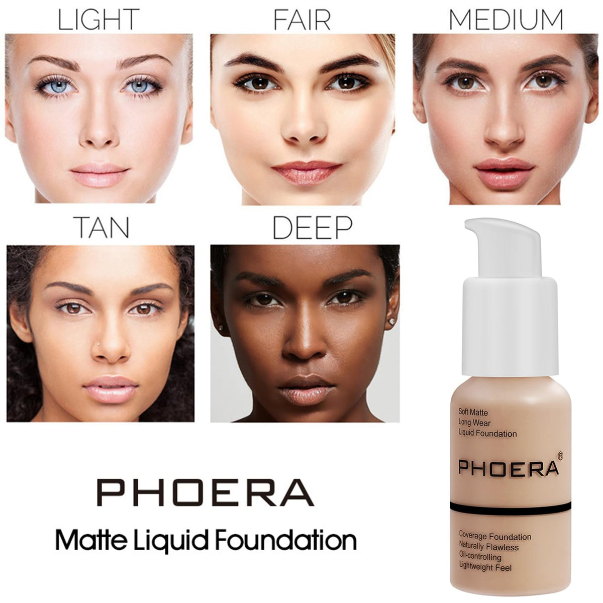 Hilareco PHOERA Tinted Moisturizer Foundation Serum, 4-in-1 Hydrating, Primer, & Foundation, Hydrate skin Serum, PHOERA Foundation Makeup Full Coverage (103+N02/Warm Peach+ Nude)