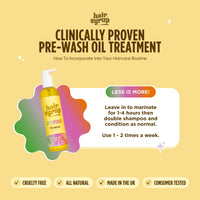 Hair Syrup | Superfoods Pre-Wash Hair Oil | Enriched with Coconut, Kiwi & Line | For Damaged, Dehydrated Hair Needing TLC | 12 Nutrient-Rich Ingredients | 100% Natural | 300ml Pump Bottle Applicator