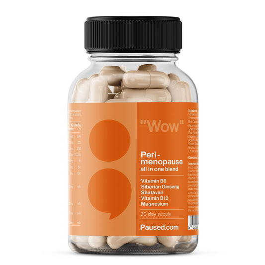 Paused All in One PeriMenopause Relief - 60 Vegan Capsules | Hormone Balance Support | Natural Phytoestrogens | Red Clover & Shatavari Blend | Eases Hot Flushes & Fatigue | Non-GMO, Gluten-Free