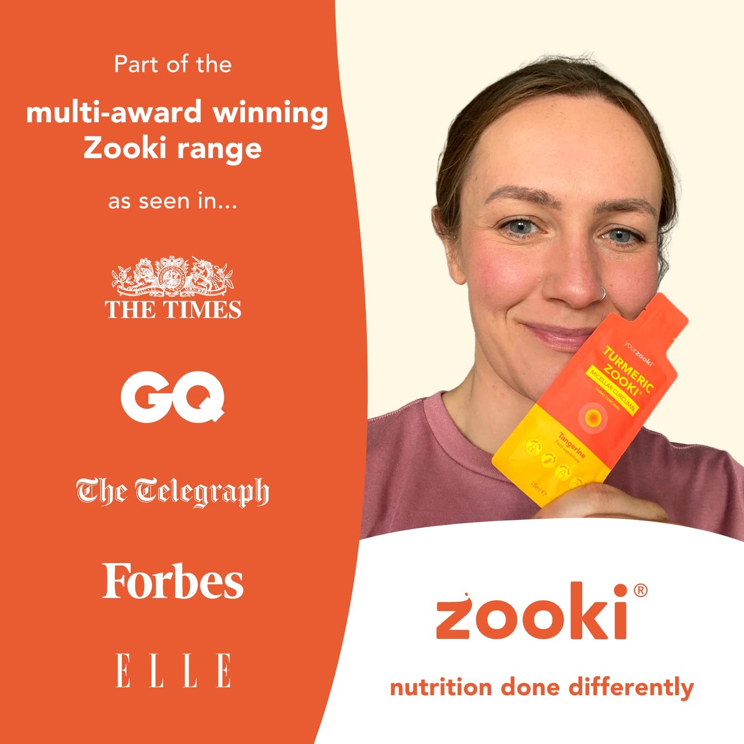 Zooki® Liquid Turmeric | Turmeric Shots Contains 750mg Full Spectrum Curcumin Per 15ml Sachet (Tangerine Flavour, 14 Servings)