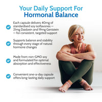 Health4All SOYA Isoflavones 40mg per Capsule, 60 Capsules 2 Months Supply, Menopause Support Supplement, High Strength SOYA Isoflavones 40% Extract, Non-GMO, Non-Irradiated, 1 a Day | Made in UK