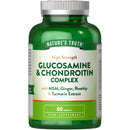 Glucosamine and Chondroitin High Strength | Complex with Glucosamine Sulphate 2KCl, MSM, Ginger, Collagen, Rosehip & Turmeric | 60 Tablets | Nature's Truth