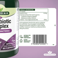 Natures Aid Microbiotic Complex – Digestive Friendly Bacteria Supplement Gut Health Support – High Strength Lactobacillus Acidophilus – Vegan, Vegetarian, Non-GMO, Gluten Free - 60 Capsules