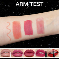 5pcs Lip Liner Lip Gloss Lipstick Set All In One Lip Kit Glitter Lip Gloss Matte Velvety Lip Liner And Lipstick Set High Pigmented Non-Stick Cup Red Lipstick And Liner Set Gift For Girls Lip Set