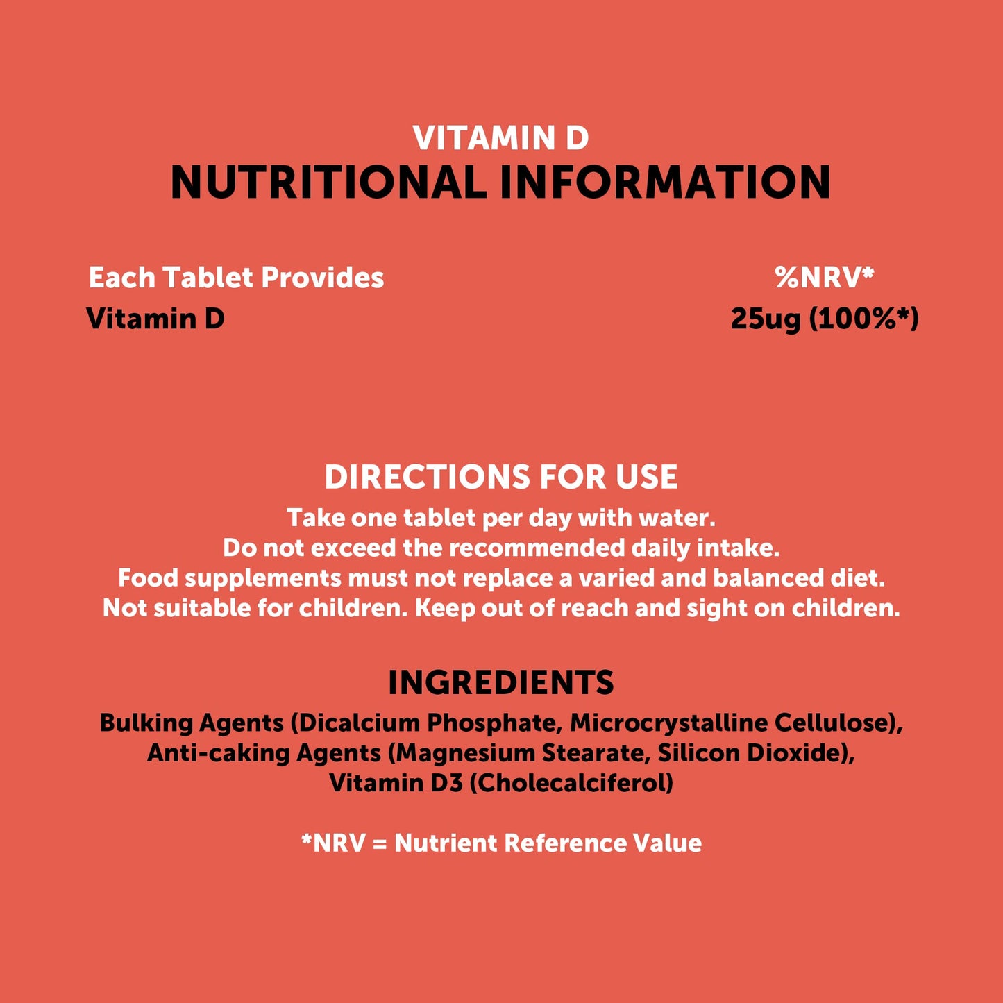 Get More Vits - Vitamin D3 Tablets (90 Tablets), 90 1,000IU Servings Per Bottle, Strengthens Bones, Teeth & Muscles, Promotes Calcium Absorption & Improves Immune System, Vegetarian, Food Supplement