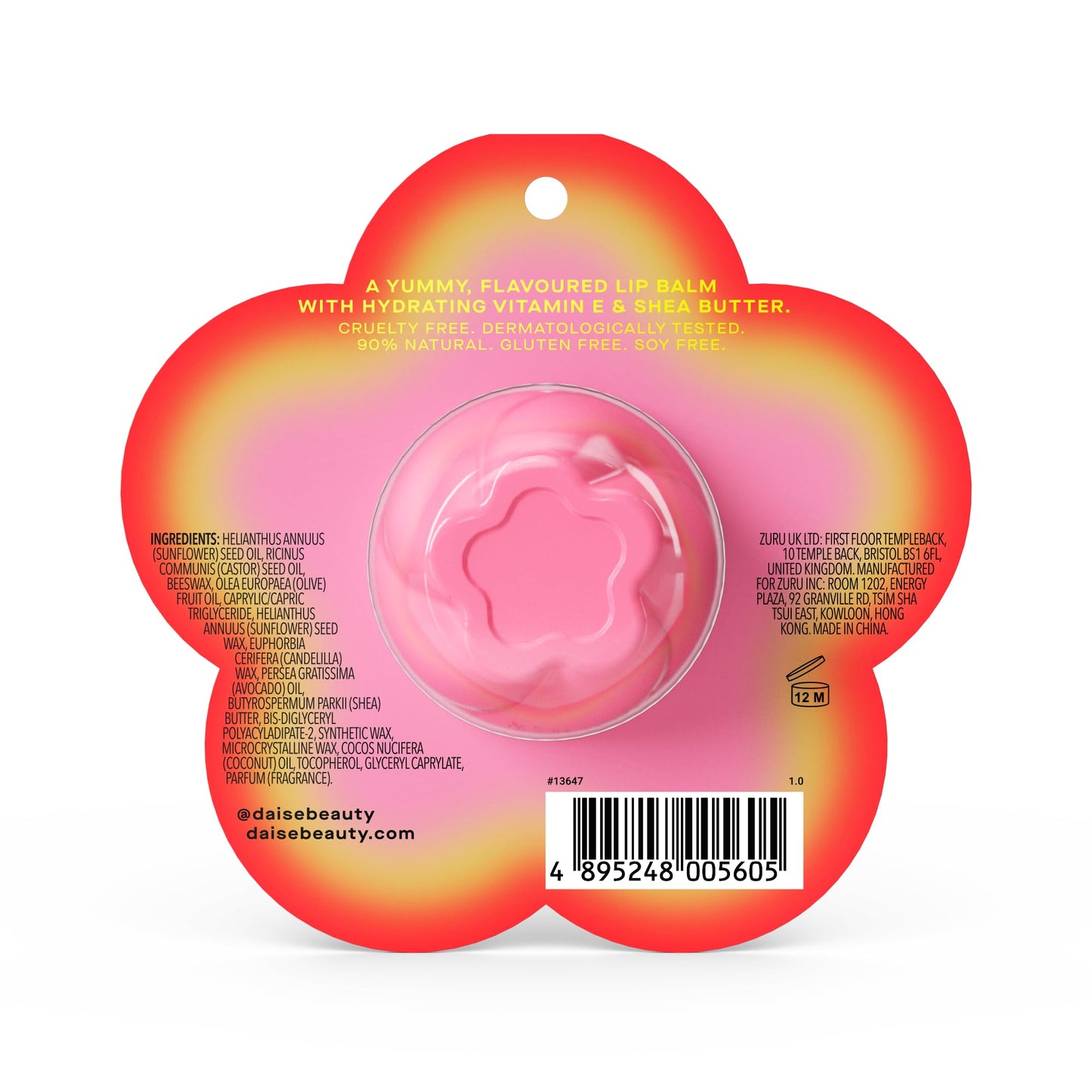 DAISE Hydrating Lip Balm in Juicy Pomegranate, With Vitamin E and Shea Butter, 0.25 oz/7 g, 7×7 g (Juicy Pomegranate)