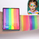 Mikloven Rainbow Face Paint Kit, 6 Vibrant Colors, Water-Soluble Body & Face Makeup for Theatre, Carnival, Cosplay, Hypoallergenic Quick-Dry Formula, Easy to Wash Off, 50g