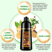 Dark Brown Hair Dye Shampoo, Hair Dye Shampoo 3 in 1 for Gray Hair Coverage Herbal Hair Dye Shampoo Natural Dark Brown Hair Color Shampoo for Women Men
