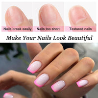BoloShine Boloshine 24Pcs Square False Nails Short, Press on Nails Glue-on Nails Fake Nails, Glossy Full Cover French Tip False Nails, Removable Acrylic Nail Tips for Women Girls - Blossom Dance of Sakura