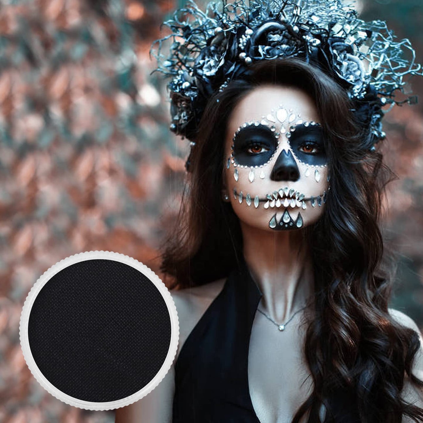 Go Ho Black Face Body Paint 0.88 oz,Water Based Creamy to Gel Body Painting SFX Makeup for Adults Children Halloween Cosplay Costumes Festivals Makeup, 25g