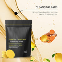 WujialingMM Turmeric Kojic Acid Cleansing Pads, 30PCS Turmeric Face Scrub Pads with Vitamin C, Turmeric Cleansing Pads For Facial Cleansing And Exfoliation