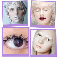 Klfoho Manga Lashes Natural Wet Look Wispy Spiky Lashes Anime Eyelashes Wispy Natural Lashes Extension Strip Japanese Style Fake Eye Lashes Handmade (Black White 3 Pairs)