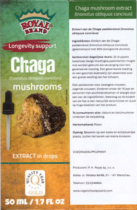 Royal Brand Chaga Extract Drops 50 ml / Chaga Mushroom / Better Than Chaga Mushroom Capsules / Liquid Extract Drops / 1.7 FL OZ