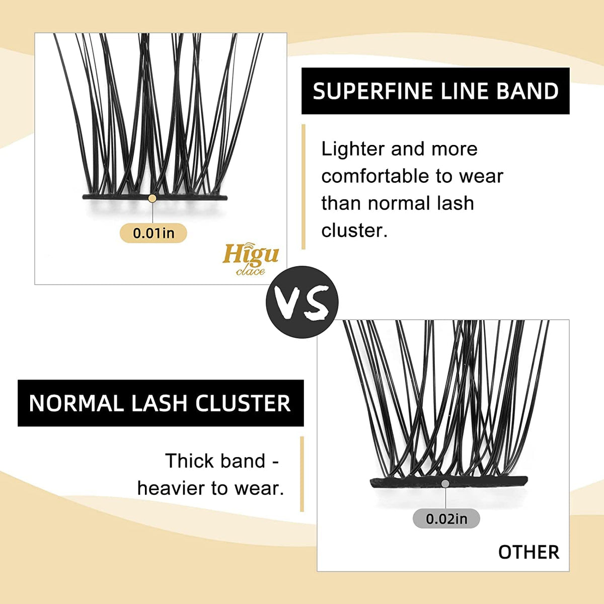 Higu clace HG Lash Extensions, 100pcs Cluster Eyelash Extensions, D Curl, mix 10-16mm, Thin Stem Lash Clusters, Soft and light Lashes, Reusable Makeup for Self-application, DIY at home (HHX07 Mix10-16mm)