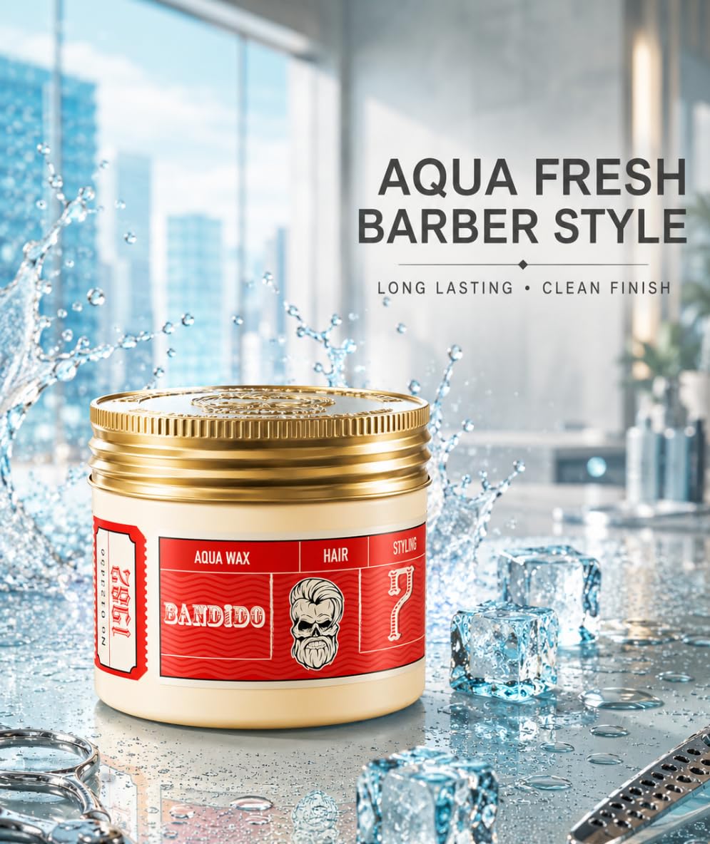 Bandido Hair Styling Aqua Wax No.7 Red 125 ml | Shine Look | Strong Hold | Hair Wax Men