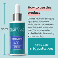 Remescar Hyaluronic Acid Serum for Face 30ml - Intense Moisturising Complex for Skin Hydration for Beautiful & Healthy Skin - Face Serum with Hyaluronic Acid - Reduce Fine Lines & Wrinkles