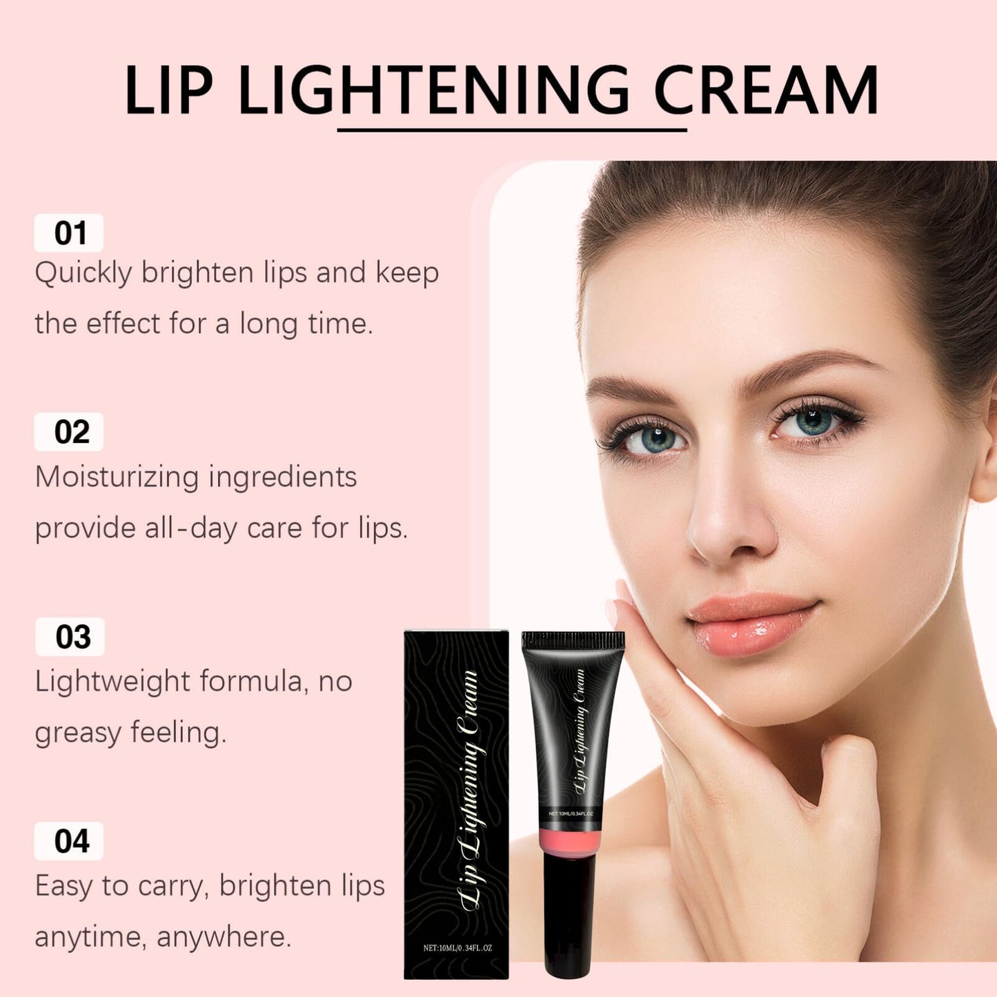 SHEBEEDO Lip Lightening Cream for Dark Lips,Deep Moisturizing Lip Lightening Cream,Advanced Lightening Formula Lip Highlighter,Lips Bleaching Balm,Visible Results with Regular Use