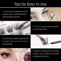 Magnetic SL Individual Lashes 144 Cluster Lashes 3D False Eyelashes Natural Look D Curl Reusable Fluffy Individual Cluster Lashes Soft Eyelashes DIY Cluster Eyelash Extensions Mix 10-16MM-DM17
