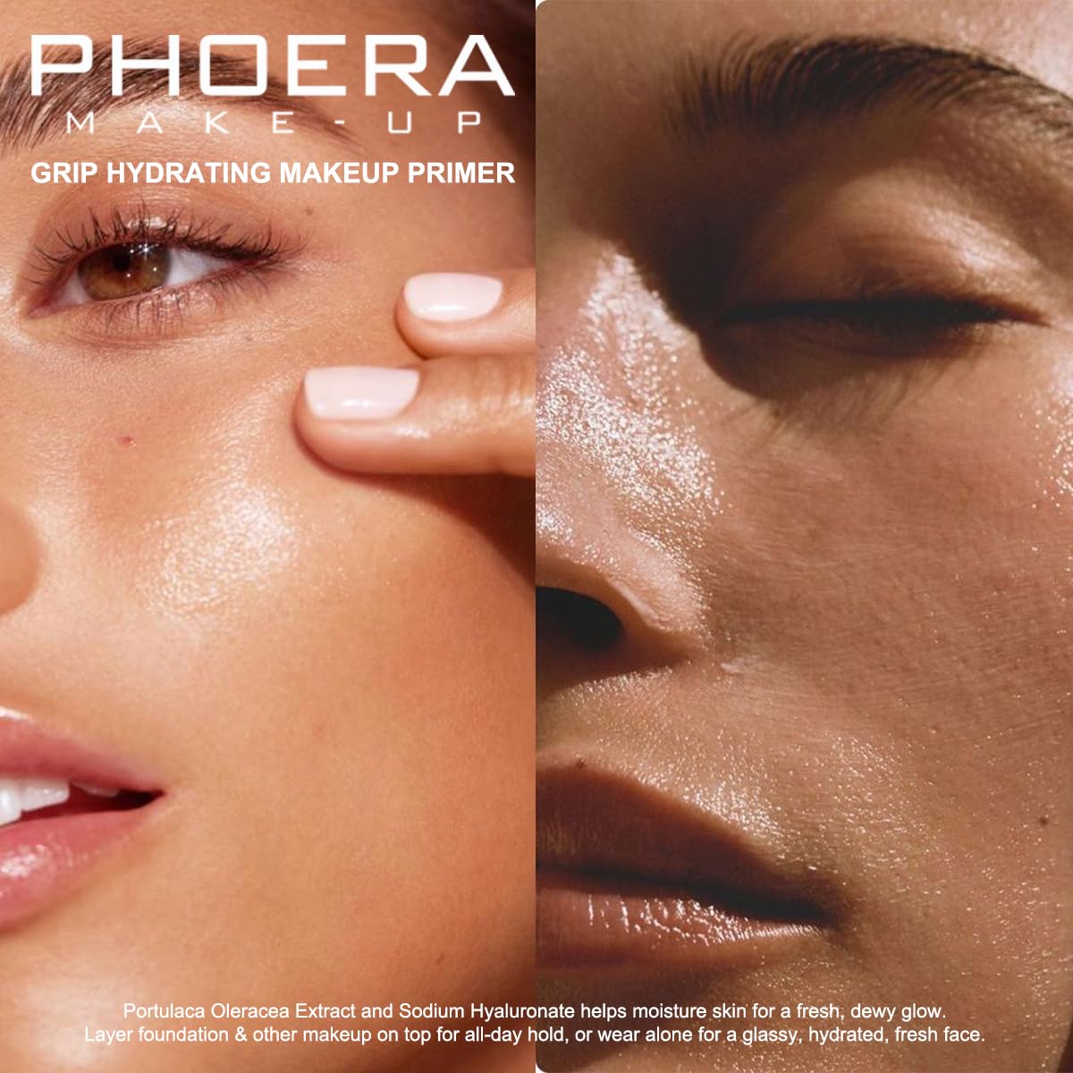 Phoera PHOERA Grip Hydrating Makeup Primer – 12H Longwear Face Primer, Hyaluronic Acid & Portulaca Oleracea Extract, Smooths & Hydrates For All Skin Types, Flawless Makeup Application, Oil-Free