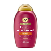 OGX 5in1 Benefits Frizz Free with Keratin & Argan Oil Shampoo, Strengthens and Improves Flexibility, Tames Frizz and Adds Shine, Sulfate Free, 385ml