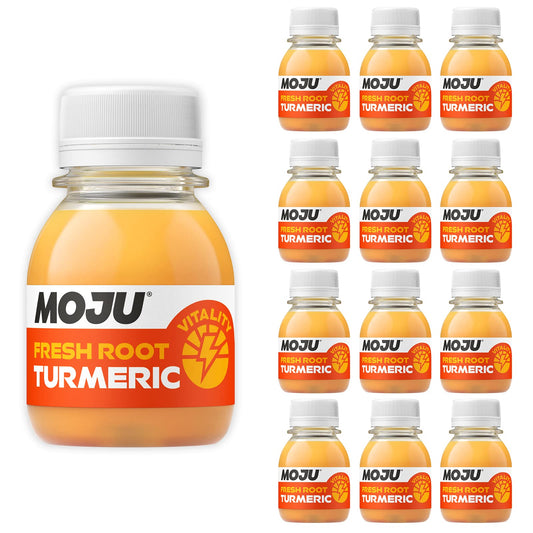 MOJU Turmeric Shots - 12 x 60ml, Pure Super Root Boost, Natural Ingredients, No Added Sugars or Sweeteners, Vegan