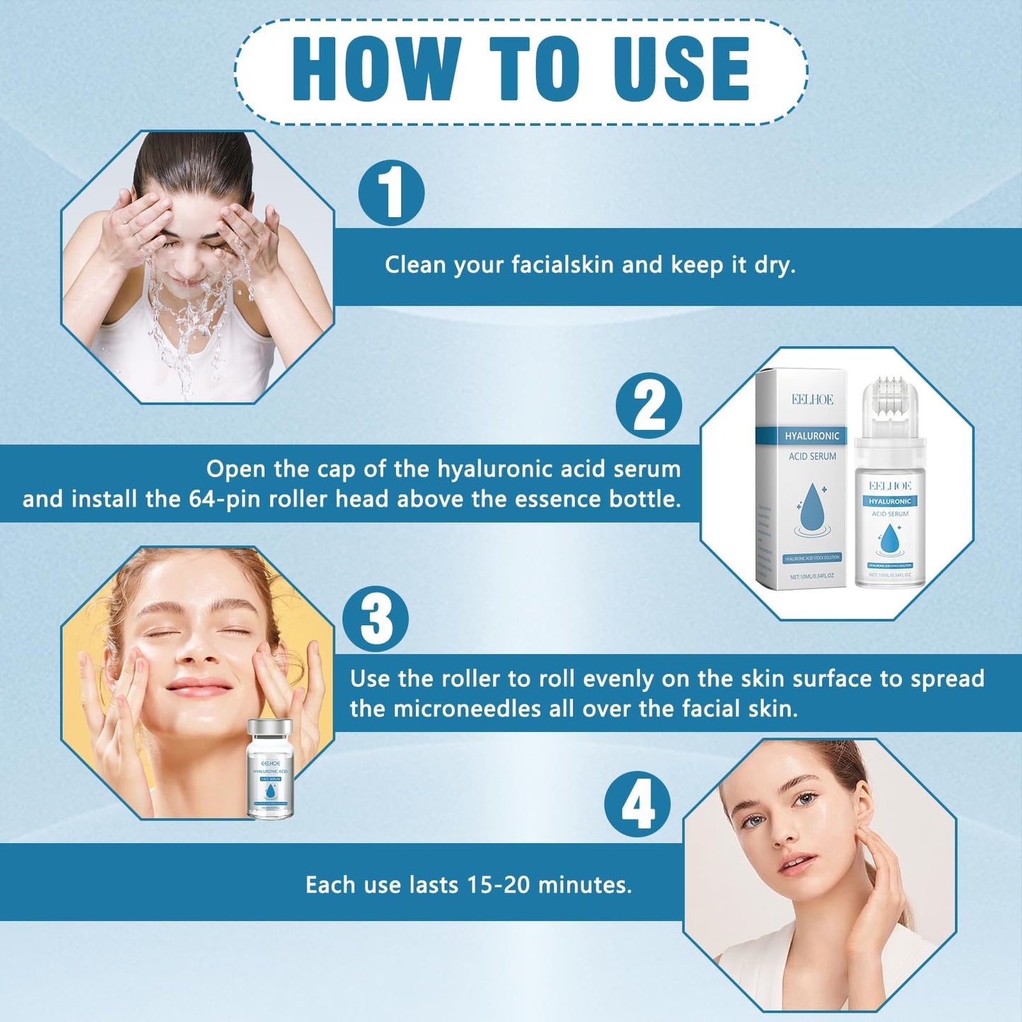 Nadiaen Micro Infusion System for Lips Face, Hyaluronic Acid Face Serum Micro Infusion, Micro Infusion Facial System, Hydrating Serum, Anti Aging Suitable for All Skin Types