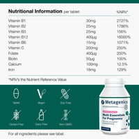 Metagenics Multi Essentials for Pregnancy Multivitamin with Folic Acid - 25 Vitamins & Minerals for Pre-Conception, Pregnancy & Breastfeeding - Vegetarian and Vegan - 60 Tablets