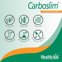 HealthAid Carboslim Capsules – Carb Blocker with White Kidney Bean Extract, Chromium & Green Tea - Metabolism & Weight Management Supplement - Keto & Low Carb Diet Friendly - 60 Vegan Capsules