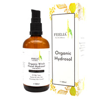 Feelia – Organic Witch Hazel Hydrosol (14% Alcohol), Steam Distilled, Pure & Natural Toner, All Skin Types, Soothe & Calm The Skin, Natural & Gentle (14% Alcohol)