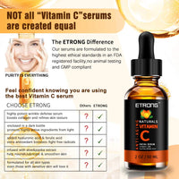 ETRONG 2oz Vitamin C Serum Face with Hyaluronic Acid,Vitamin E,20% Vitamin C for Anti-wrinkle,Dark Circle,Fine Lines and Sun damage – Restore&Boost Collagen (60ml)