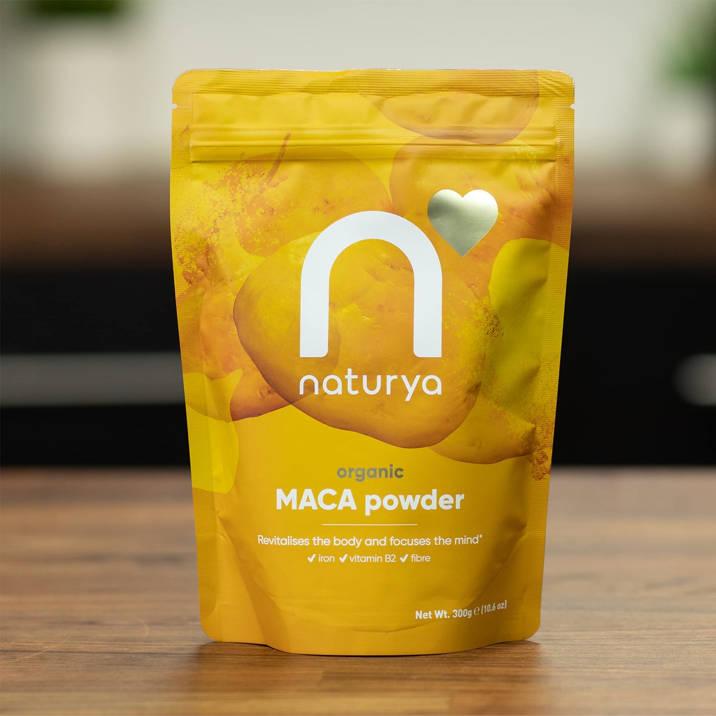 Naturya Organic Maca Powder - High Altitude Peruvian Superfood, Rich in Riboflavin and Iron, Supports Energy and Immunity, Sweet Malty Flavor, Gluten-Free, Vegan, Kosher - 300g