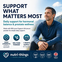 Nutri-things Pygeum Africanum Capsules - 60 Capsules - 5000mg 10:1 Extract - High-Strength Formula for Prostate Support and Hormonal Balance, Daily Dietary Supplement