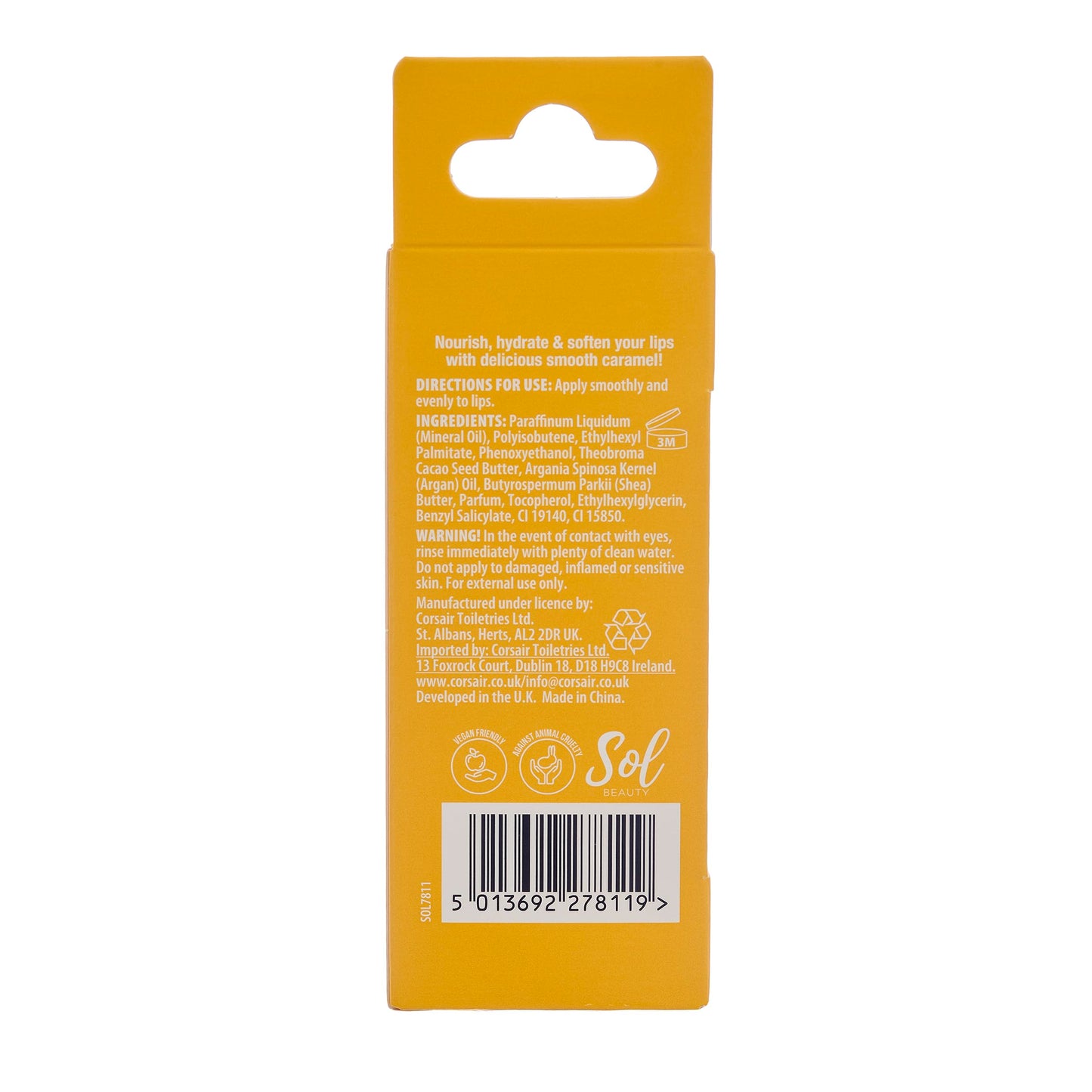Sol Beauty Salted Caramel Vanilla Lip Oil with Cocoa Butter and Shea Butter, Hydrate and Soften your Lips, Vegan Friendly and Cruelty Free Lip Oil 2 x 3g