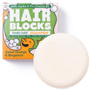 Shower Blocks Hair Blocks - Solid Shampoo Bar (85g) for all hair types: Sweet Orange & Bergamot Solid Shampoo Bars| Soap Free, Plastic Free | Plant Based | Natural | Conditioning