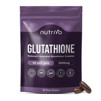Nutrivo Liposomal Glutathione Supplement - 2000mg Complex Per Serving with Vitamin C, Collagen, Hyaluronic Acid & Phosphatidyl Choline | 60 Softgels - 1 Month Supply | Non-GMO & Third-Party Tested