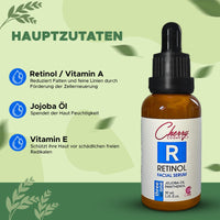 Cherry Cos Retinol Serum with Vitamin A and Wrinkle Away Instant Effect. Skin Renewing Anti-Ageing Face Serum. Age Spots and Milia Remover Skin Care Serum for Your Skincare.