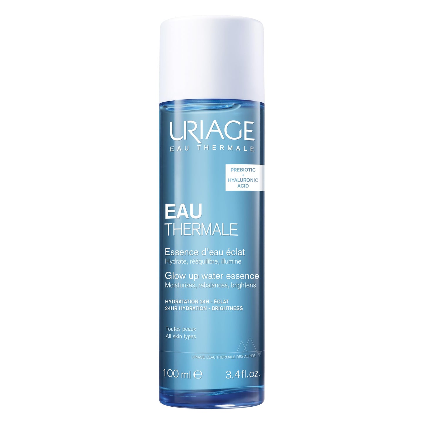 Uriage Glow up Water Essence with Hyaluronic Acid - Hydrates - Clears & Tightens Pores - Bergamot & Peach Scent - High Tolerance - 96% Ingredients of Natural Origin - 100ml