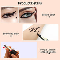 EHIOG Black Eyeliner, Dry Smudge Proof Eyeliner, Eyeliner Pen Gel, Waterproof Smudge-proof Lasting Makeup for Create All Eye Shapes Liner