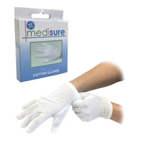 Medisure 3 Pairs of Small MEDISURE White MOISTURISING Eczema Lining Individually Boxed 100% Cotton Gloves