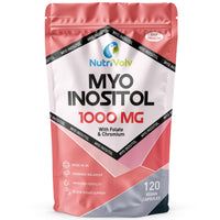 NutriVolv Myo Inositol 1000mg with Folate & Chromium Supplements for Female Support Hormone Balancer | 120 Capsules
