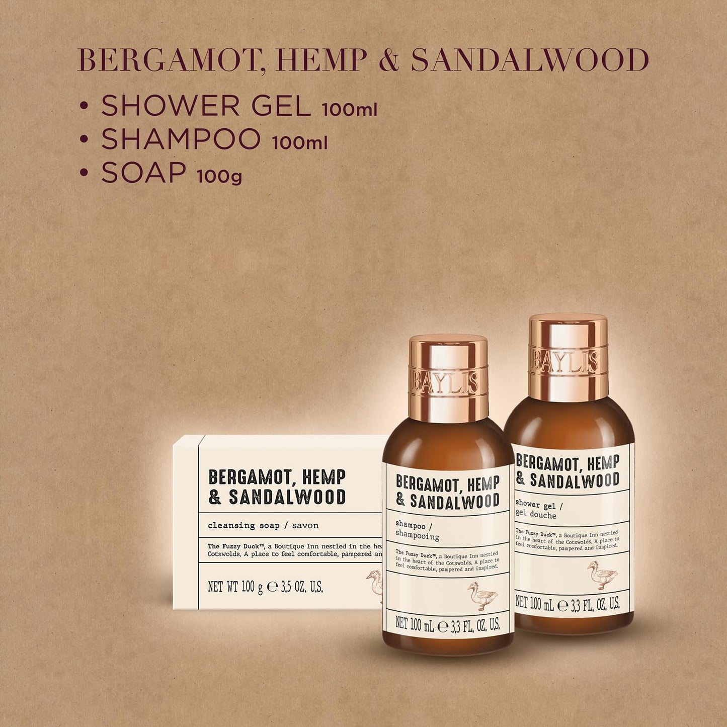 Baylis & Harding The Fuzzy Duck Bergamot, Hemp & Sandalwood Men's Luxury Essentials Gift Set - Vegan Friendly (Pack of 1)