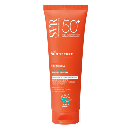 SVR SUN SECURE Face & Body Sunscreen SPF 50+ Milk for All Skin Types, Very High UVA/UVB Factor 50 Sun Cream, Non-Greasy, Reef-Safe, All Ages (Family Size/Unscented, 250, millilitre)
