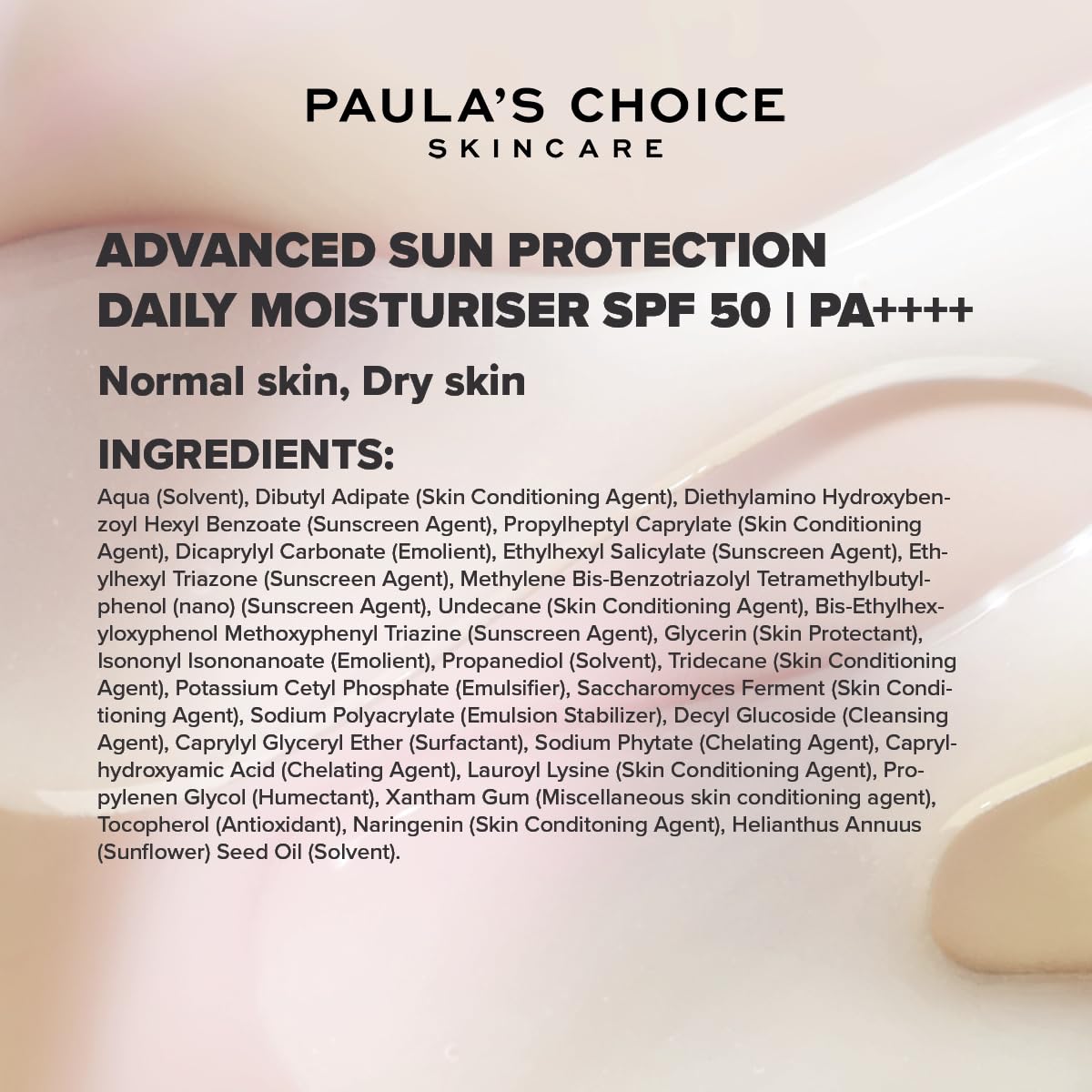 PAULA'S CHOICE Paula's Choice Advanced Sun Protection Daily Moisturiser SPF 50 | PA++++ | SPF 50 Face Moisturizer | No White Cast Sunscreen | Dewy & Healthy Glow | with Antioxidants | Normal to Dry Skin | 60 ml