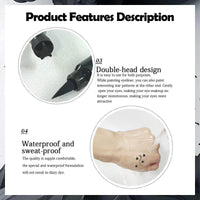 MINSHZEE Liquid Eyeliner, 5 Pcs Black Liquid Eyeliner Stamp Pen Set, Dual Tip Waterproof and Smudge-proof, Black Eyeliner Tattoo Makeup Tool, 5 Decorative Shapes (Heart, Flower, Star, Butterfly, Triangle Stamp