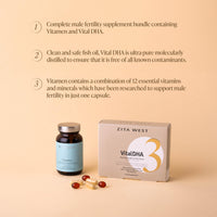 Zita West Male Fertility Supplements Bundle - Vitamen & Vital DHA - 1 Month Supply