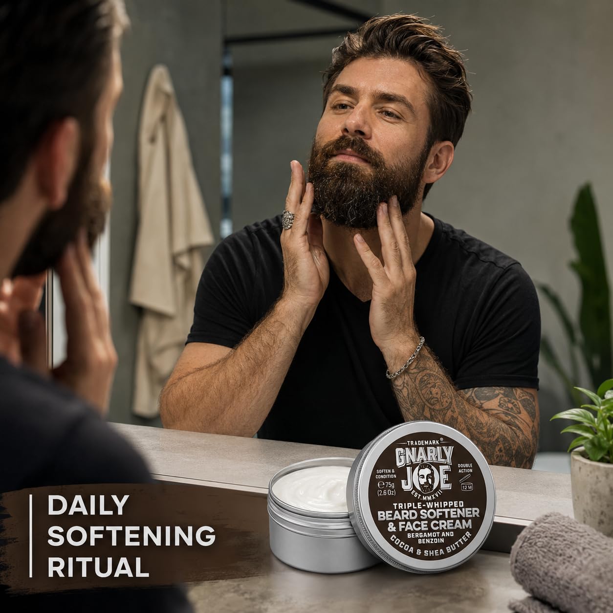 TRADEMARK GNARLY JOE EST.MMXVII Gnarly Joe Beard Softener & Face Cream - Bergamot & Benzoin 85ml - UK Made