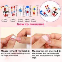 Sethexy Halloween Hand-painted Long Coffin Fake Nail 3D Clown Handmade False Nails Glossy Acrylic Press on Nails Salon Durable Quality Nails for Women and Girls(I)