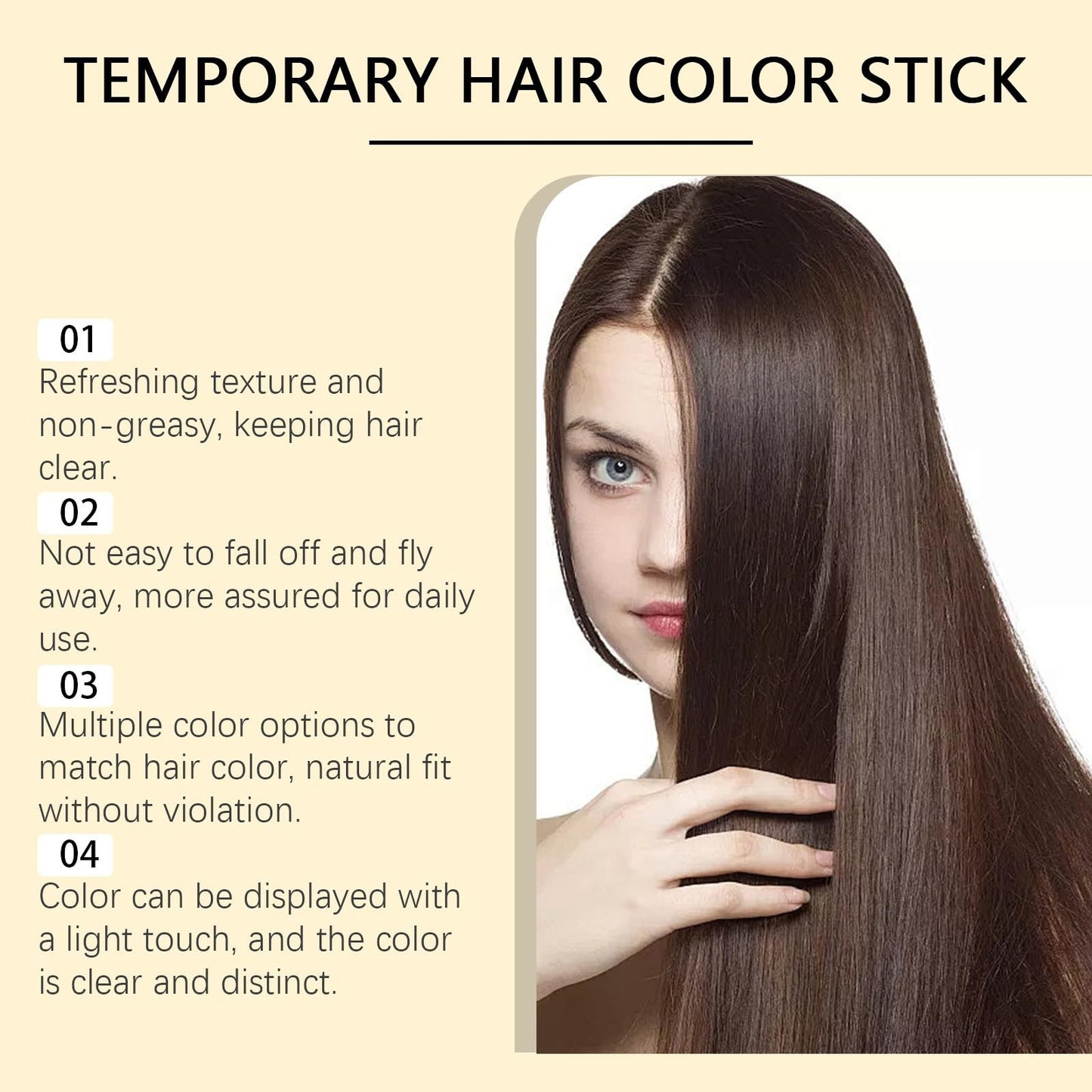 Safe and Convenient Comb Hair Dye,2-in-1 Hair Dye Comb,Fast-Acting Comb-Over D/ye,Waterproof and Sweat-Proof H/air D/ye C/omb,H/air Color Stick,Portable Ha/ir Colouring Cream(Black Brown,02#)